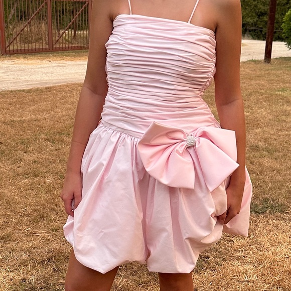 Vintage Nieman Marcus Baby Pink Puff Dress with Bow - Picture 9 of 9